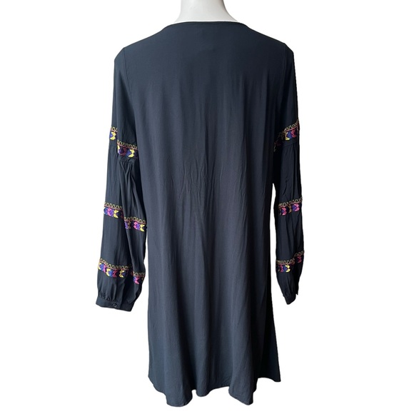 Wrangler Retro Embroidered Western Rodeo Cowgirl Long Sleeve Dress, Sz L - Picture 8 of 14